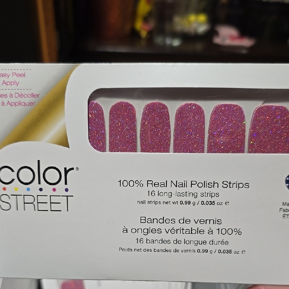 Color Street Pink Glitter Nail Polish Strips